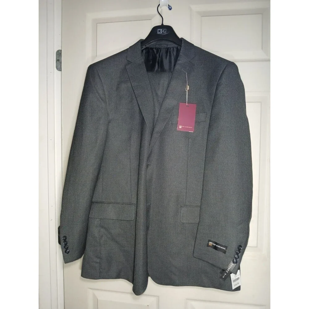 Blair Underwood Men's Black Suit 50L Jacket 45W Pants NWT